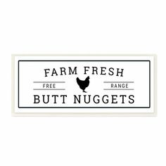 a sign that says farm fresh but nuggets