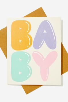 a greeting card with the words b is for balloon