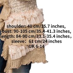 Women Sweater Knitted Coat Long Jacket Cardigan Lace Ruffle Sleeve Jumper Casual Slim Fitted Ruffle Cardigan For Spring, Spring Fitted Ruffle Cardigan, Fitted Long Sleeve Ruffle Cardigan, Stretch Knitted Outerwear For Layering, Long Sleeve Sweater With Ruffles For Fall, Beige Ruffled Sweater For Winter, Casual Long Sleeve Ruffle Cardigan, Elegant Long Sleeve Ruffled Cardigan, Fitted Beige Knitted Sweater Coat