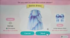 a screen shot of a dress that is on the computer monitor, with words below it