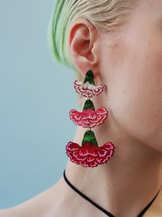 Step into a world of whimsy with our Carnation Statement Earrings. These playful blooms are super lightweight for their size and are made from acrylic with hand-inked engravings. • Original design• Hand-inked details• Sterling silver earring posts & butterflies• Lightweight for their size - only 9g per earring• FSC approved wood• Made in England• Beautifully handcrafted• Comes in gift packaging Earring Posts, Silver Earring, Clay Earrings, Pink Red, Post Earrings