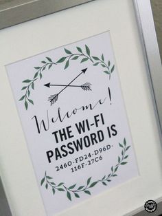 there is a sign that says the wi - fi password is in front of it