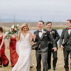 In photo: bride and groom are laughing and walking in front of bridal party Bridal Photo Ideas, Two Couples, Bridal Photo, Be Joyful, Planning Business, Corpus Christi Tx, Planning Wedding, Pose For The Camera