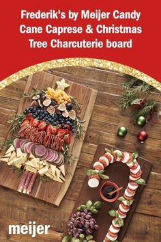 a wooden table topped with different types of food and candy on top of each other