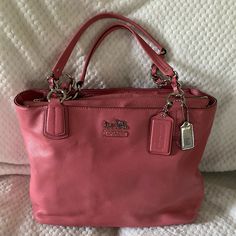 Nwot Coach Pink Zip Top Tote With Dust Bag. 14 In X 10 In. Smoke Free Pet Free Home. Tote Bag With Zipper, Pink Tote Bag, Pink Tote Bags, Bag With Zipper, Pink Tote, Phone Holster, Walker Boots, Fit N Flare Dress, Zip Top