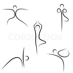 three stylized images of people in different poses, one is holding the other's hand