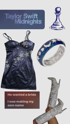 an advertisement for taylor swift midnights featuring rings, bracelets and ring - holders