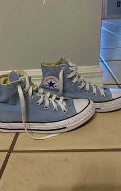 Converse Blue Shoes, Pastel Blue Converse, Converse Blue Platform, Converse Aesthetic Blue, Light Blue Converse, Blue Converse Png, Colored Converse, Cool Converse