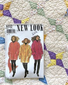 the new look sewing pattern is displayed on a quilt