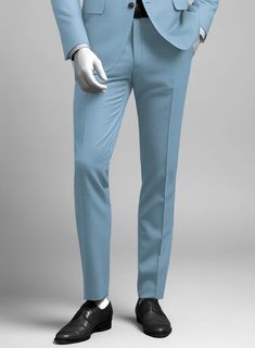 Bring some passion to your wardrobe with our finely tailored Napolean Taj Blue Wool pants. Crafted from wool blend, the pants will make you look sharp with minimal efforts and see through event after events. Style it with a matching jacket and waistcoat, a white shirt, patterned blue tie and tanned brown derby shoes. 
 
Look Includes   Napolean Taj Blue Wool Fabric  Cross Pocket  Flat Front  Two Welted Back Pockets on Trousers    Click 'Customize Now' to modify the look if needed.  
 
Lining: Vi Brown Derby, Fabric Cross, Button Jacket, Wool Pants, Wool Suit, Blue Tie, Derby Shoes, Blue Ties, Blue Wool