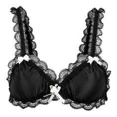 PRICES MAY VARY. Comfortable to wear - Made from a delicate satin fabric with elasticated shoulder straps, this sexy bralette will feel super smooth against your skin and is very comfortable to wear. Dainty Details - Nestled in the cleavage is a trio of gorgeous satin roses and string of faux pearls. Complimenting this, is a cute bow on each shoulder strap. Ruffled Trim - The underbust and elasticated straps are finished with a beautiful frilly lace. Versatile Underwear - This gorgeous underwear Fitted Satin Bra With Removable Pads, Summer Party Satin Bra, Elegant Satin Bra For Party, Party Satin Bra With Removable Pads, Party Camisole Bra With Adjustable Straps, Elegant Satin Underwire Bra, Party Camisole Bra With Delicate Straps, Party Low-cut Bra With Adjustable Straps, Elegant Camisole Bra For Night Out