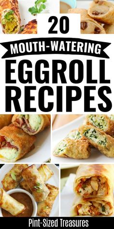 20 mouthwatering eggroll recipes with text overlay