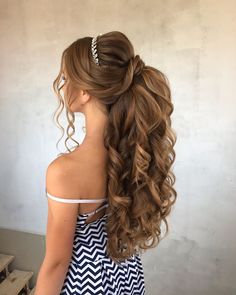 Formal Hairstyles For Long Hair, Cute Simple Hairstyles, Hairstyles For Girls, Elegant Wedding Hair, Quince Hairstyles, Long Hair Wedding Styles, Front Hair Styles, Cute Hairstyles For Short Hair, Hairdo For Long Hair