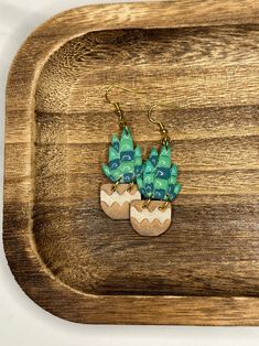 Potted Plants Dangle Earrings 4 Styles to Choose From - Etsy Hand Painted Drop Earrings For Everyday, Hand Painted Clay Earrings For Everyday Wear, Cute Hand Painted Polymer Clay Earrings, Unique Hand Painted Everyday Earrings, Unique Hand Painted Earrings For Everyday, Unique Hand Painted Earrings For Everyday Wear, Handmade Green Clay Earrings, Whimsical Hand Painted Clay Earrings, Green Nature-inspired Everyday Earrings