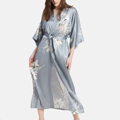 A luxurious robe that can be as adventurous as you are. Removable waist tie closure Belt loops and inside ties to secure closure French seam finish Side slits at hem 100% Washable Silk Kimono Robe. Gentle machine wash, place kimono robe inside a delicates laundry bag for machine washing. Designed in San Francisco, Imported KM05L Whether you're staying in or going out, our washable silk is both functional and elegant. Each lightweight full-length kimono robe drapes you in breathable comfort featu Silk Kimono Robe, Silk Robe, Long Kimono, French Seam, Silk Kimono, Staying In, Waist Tie, Laundry Bag, Different Styles