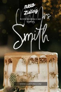 a cake with frosting on it and the words, wedding cakes smothh