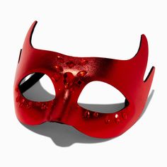 With a shiny red finish, this mask will bring out your devilish side. Create Halloween memories with this elastic-strap backed mask. Elastic back strapMaterial: Polyester, Plastic - Claire's Red Devil Mask Adjustable Red Masks And Prosthetics For Masquerade, Red Eye Mask For Party, Red Eye Masks For Party, Red Party Mask Costume Accessories, Red Masquerade Mask For Halloween Cosplay, Red Costume Accessories For Masquerade And Carnival, Red Cosplay Mask For Carnival, Red Carnival Mask Costume Accessories, Red Mask Costume Accessories For Carnival