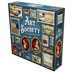 an art society puzzle box with pictures on it