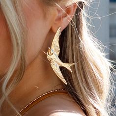 CADILLAC BIRD EARRINGS – Epona Valley Epona Valley, Bird Ears, Bird Accessories, Run The Jewels, Tessa Thompson, Earring Collection, Bobby Pin, Bird Earrings, Bird Jewelry