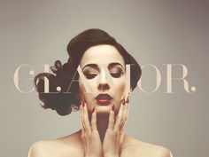 a woman with her hands on her face and the word glamour in front of her