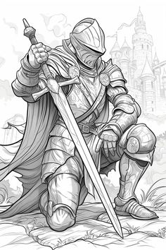 It seems I wasn't able to generate the sketch for the Christmas nail designs. However, I can help you create a visual representation in a different way. Would you like a specific design or combination of ideas for me to focus on? Kneeling Knight Tattoo, Knight Drawing Character Design, Medieval Knight Drawing, Knight Armor Art, Castle Line Art, Medieval Knight Art, Armor Sketch