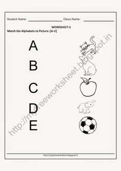 worksheet for the alphabet with an apple, soccer ball and cat on it