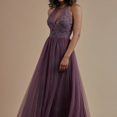 1 Size 12 In Orchid Shadow, Others In Burgundy As Displayed Sleeveless Lace Bodice Gala Dress, Purple Formal Dress With Sheer Bodice, Formal Purple Dress With Sheer Bodice, Purple Sleeveless Dress With Lace Bodice, Sleeveless Purple Dress With Lace Bodice, Elegant Purple Dress With Lace Bodice, Purple A-line Bridesmaid Dress, Purple Floor-length Dress With Sheer Bodice, Purple Sheer Bodice Floor-length Dress