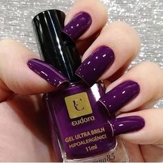 Essa cor 😍💜 . . . . . . . #instaunhas #instanails #unhas #nails #nailart #nailpolish #esmaltes #esmalte #noivas #manicure #dicasdeunhasbr… Burgundy Acrylic Nails, French Manicure Acrylic Nails, Acrylic Nail Designs Classy, Opi Nail Polish Colors, Plum Nails, Beautiful Nail Polish, Elegant Nail Designs