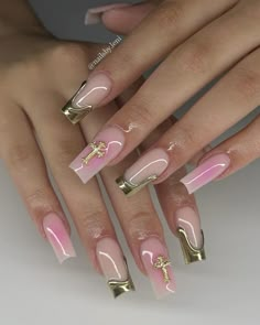 trendy nail design, nail trends, nail art, nail inspo, pink nails, aura nails, 3d nails, nail charms, square nails, pretty nails, gel nails, chrome nails Gel Nails Chrome, Nail Inspo Pink, Baby Pink Nails Acrylic, Nails Aura, Aura Nails, Pink Chrome Nails, Nails Chrome, Nails Gel Nails, Nails Pretty