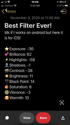 an iphone screen showing the best filter ever