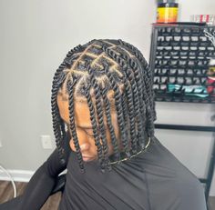 Curly Two Strand Twist, Black Hair Twists Men, Twist For Men Two Strand, Twist On Men Hair, Man Twist Hairstyles, Mens Natural Hairstyles, Two Strand Cornrows, Men Twists Hairstyles Natural Hair, Free Form Twist Men