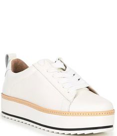 Chelsea & Violet Penny Leather Platform Lace-Up Sneakers | Dillard's Medium Width Lace-up Sneakers With Cushioned Footbed, White Sole Wedge Sneakers With Round Toe, Leather Lace-up Platform Sneakers For Walking, Wedge Sneakers With Lug Sole And Round Toe, Spring Leather Wedge Sneakers With Textured Sole, Leather Platform Wedge Sneakers For Spring, Comfortable Flat Platform Sneakers, Medium Width Low-top Synthetic Sneakers, Leather Platform Sneakers With Cushioned Footbed For Spring