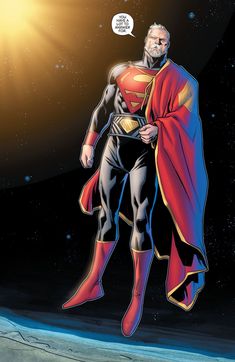 a man in a superman suit standing under the sun