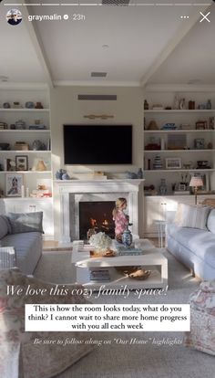 a living room filled with furniture and a flat screen tv mounted above a fire place