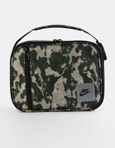 Nike Futura Hard Liner Lunch Bag. Molded Insulated Main Compartment. Mesh Inner Pocket And Front Zip Pocket. Top Handle With Buckle Closure. Allover Logo Graphics. 7.5" (h) X 10" (w) X 3" (d). 100% Polyester Outer Shell. 100% Polyethylene Vinyl Acetate Lining. Spot Clean. Imported. Wwe T Shirts, Flannel Sweatshirt, Graphic Trends, Cooler Lunch Bag, Boys Graphic Tee, Boys Backpacks, Girls Graphic Tee, Casual Flat Shoes, Silver Shoes