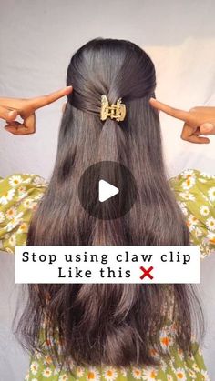 183K likes, 127 comments - the_nisha_ghosh on January 30, 2024: "Try this easy claw clip hairstyle hack ✅♥️ . . . .#hairstyleoftheday #hairstyletutorial #hairoftheday #hack #hair #hairstyles #hairideas #reels #reelitfeelit #reelsinstagram #claw #clawclip". Hair Half Up Claw Clip, Hairstyles With Hair Claw Clips, How To Style A Claw Clip Medium Hair, Hair Clip Hairstyles Thick Hair, Half Up Half Down Hair Easy Claw Clip, Easy Stylish Hairstyles, Long Hair In A Claw Clip, Hair Styles With Small Claw Clip, How To Style A Claw Clip With Long Hair