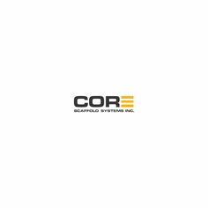 the cor logo is shown in black and yellow on a white background with an orange stripe