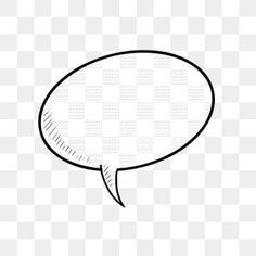 a black and white speech bubble on a transparent background