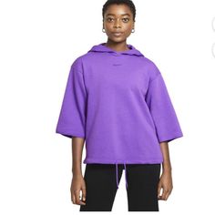 New With Tags ! Sleeves Are 3/4 Size Large Would Fit Xl Tech Women, Nike Fleece, Nike Pullover, Turtleneck Sweatshirt, Nike Purple, Short Sleeve Hoodie, Nike Sweater, Nike Sweatshirts, Wild Berry