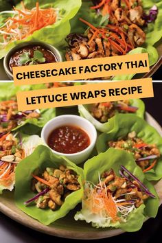 lettuce wraps with cheesecake factory in the middle and lettuce wrap recipe below