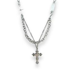 Unleash Your Edgy And Unique Sense Of Style With Our Cz Cross Pendant Necklace! Perfect For Both Men And Women, This Streetwear Accessory Adds A Touch Of Punk And Hip Hop Flair To Any Outfit. Stand Out And Make A Statement With This Unisex Piece. Necklace Length 21.0 Inch, Chain Width 6 Mm. Punk Style Necklace With Adjustable Chain For Streetwear, Punk Style Adjustable Chain Necklace For Streetwear, Punk Chain Necklace For Streetwear, Punk Silver Chain Necklace For Streetwear, Punk Style Silver Chain Necklace For Streetwear, Punk Jewelry With Adjustable Chain For Streetwear, Grunge Necklace With Adjustable Chain For Streetwear, Grunge Necklaces With Adjustable Chain For Streetwear, Punk Cross Necklace For Streetwear