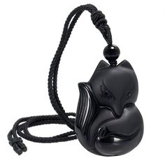 PRICES MAY VARY. Natural Black Obsidian Pendant: Smooth polished, flat back, complex hand carved lovely fox pattern made the pendant more charming and attractive. Suitable for both men and women. Size of Pendant(approx): 1.8 inches(48mm) in length, 1.3 inches(34mm) in width, 0.6 inches(15mm) in thickness. Hole for pendant: 2mm. Bead: 8mm(diameter). Since each stone is unique, the shape and size may different from each other, you will receive the most unique one(s) similar as images shown. Adjust Black Carved Jewelry Gift, Obsidian Amulet Necklace As Gift, Adjustable Black Carved Necklace, Black Symbolic Carved Necklace, Symbolic Black Carved Necklace, Black Carved Symbolic Necklace, Obsidian Amulet Necklace For Gift, Black Carved Spiritual Necklace, Adjustable Obsidian Spiritual Necklace