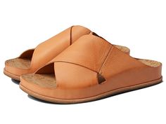 Kork-Ease Tutsi Cross-Band - Women's Shoes : Orange (Paper) : Place your best foot forward wearing Kork-Ease Tutsi Cross-Band versatile sandal, perfect for everyday wear. Leather upper. Man-made lining and insole. Slip-on closure. Almond toe. Man-made outsole. Imported. Weight: 9.00 oz. Measurements: Heel Height: 1 in Weight: 9 oz Platform Height: 1 in Product measurements were taken using size 9, width M. Please note that measurements may vary by size. Weight of footwear is based on a single it Kork Ease Sandals, Casual Wedge Sandals With Leather Footbed And Open Heel, Casual Open Toe Sandals With Rubber Sole, Comfortable Slide Wedge Sandals With Removable Insole, Comfortable Adjustable Sandals For Everyday, Leather Wedge Sandals With Rubber Sole For Beach, Comfortable Sandals With Single Toe Strap For Everyday, Casual Footbed Sandals With Rubber Sole And Open Heel, Comfortable Sandals With Leather Footbed And Open Heel