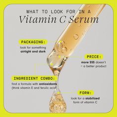 an info sheet describing what to look for in a vitamin c serum