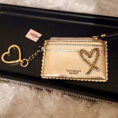 Victoria Secret Change Purse And Keyholder Superrr Cute, Brand New With Tags. Make Me An Offer Or Bundle. *Superrr Cute Gold Vs Change Purse And Keyholder *Brand New With Tags *Ships Fast *Smoke And Pet Free Home *Please Make Me An Offer Or Bundle Card Holder Keychain, Secret Wallet, Gold Wallet, Wrist Wallet, Woman Card, Credit Card Wallet, Victoria Secrets, Victoria Secret Bags, Black Wallet