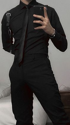 🕷️ Black Outfits Aesthetic Men, Men Black Suit Aesthetic, Aesthetic Black Suit Men, Men Suits Aesthetic Dark, Black Male Suit Aesthetic, Blue And Black Outfits, Navy Blue And Black Outfits, Man In A Suit Aesthetic Dark, Black Outfits Aesthetic