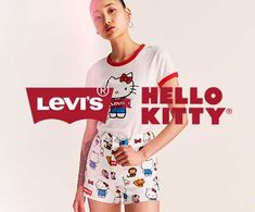 Hello Kitty Fitted Hello Kitty Print T-shirt, Red Cotton Hello Kitty T-shirt, Cotton Hello Kitty Graphic Tee