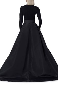 Carolina Herrera pant with ball overskirt in black. 92% Polyester 8% Polyurethane Dry Clean Made in the United States This Pre-Order Will Ship By November 7th, 2022 Voluminous A-line Skirt For Evening, Evening Full Skirt With Pleated Details, Voluminous Full Maxi Skirt For Evening, Evening Full Skirt Bottoms With Pleats, Evening Voluminous Pleated Skirt, Evening Full Skirt With Lining, Voluminous Pleated Skirt For Evening, Evening Flared Skirt, Formal Black Voluminous Skirt