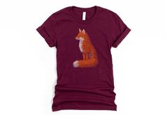 Fox Shirt  / Fox / Red Fox / Fox TShirt / Fox Tee / Fox Gift / Fox T-Shirt / Fox Clothing / Fox T Sh Fox Print Blouse, What Does The Fox Say Shirt, Fox Print Dress, Fox Raceing Sweatshirts, Fox Clothing, Fox T Shirt, Fox Shirt, Fox Lover, Sunflower Shirt