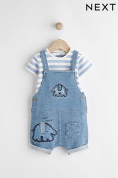 Baby Boy Dungarees | Newborn Boy Denim & Short Dungarees | Next Newborn Summer Outfits, Baby Boy Fashion Summer, Newborn Summer, Boys Denim Shorts, Boy Newborn